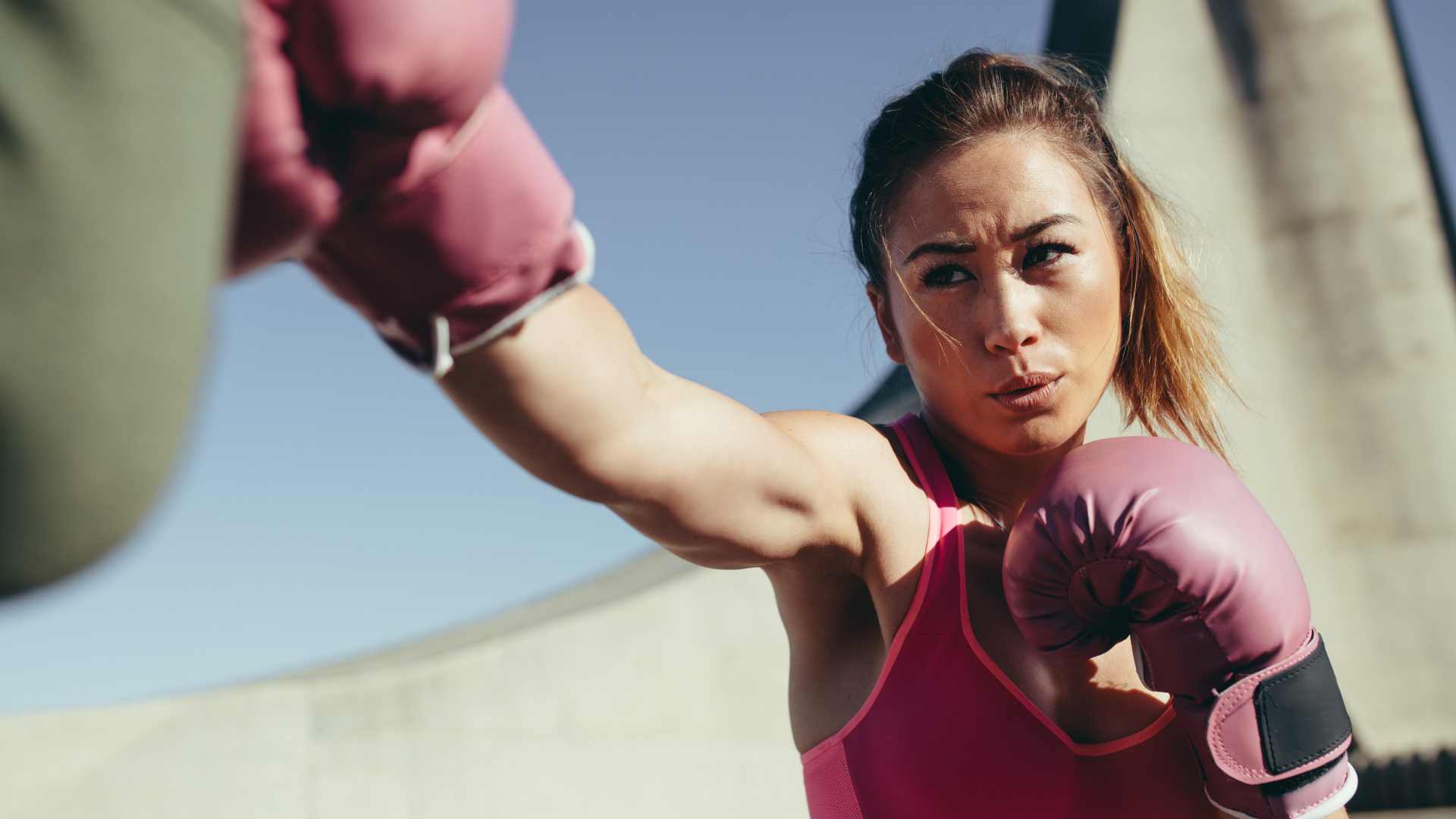 boxeuse en combat