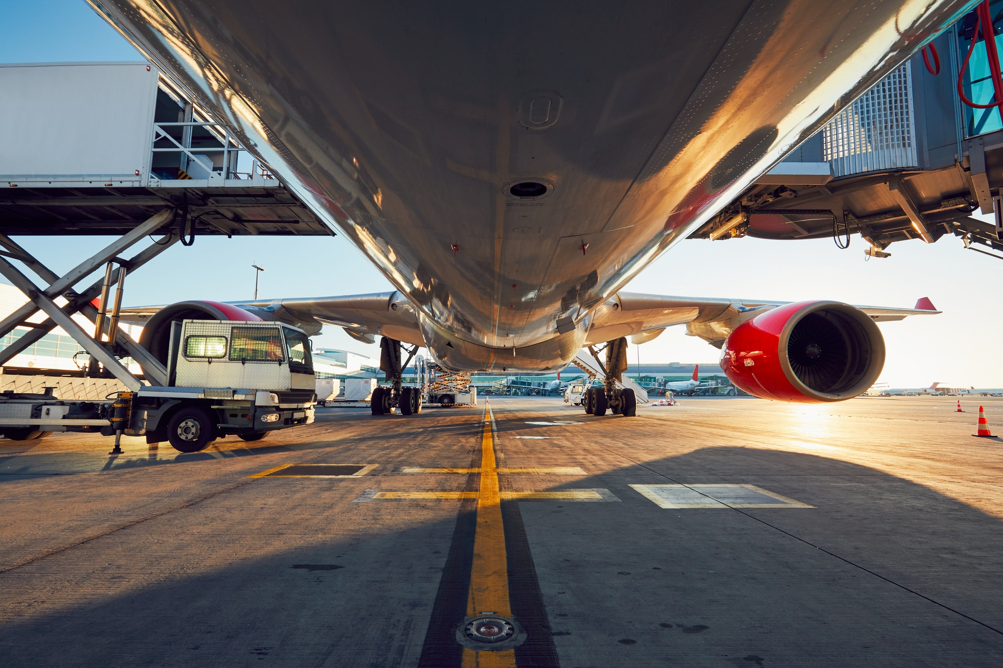 Low angle view of the airplane