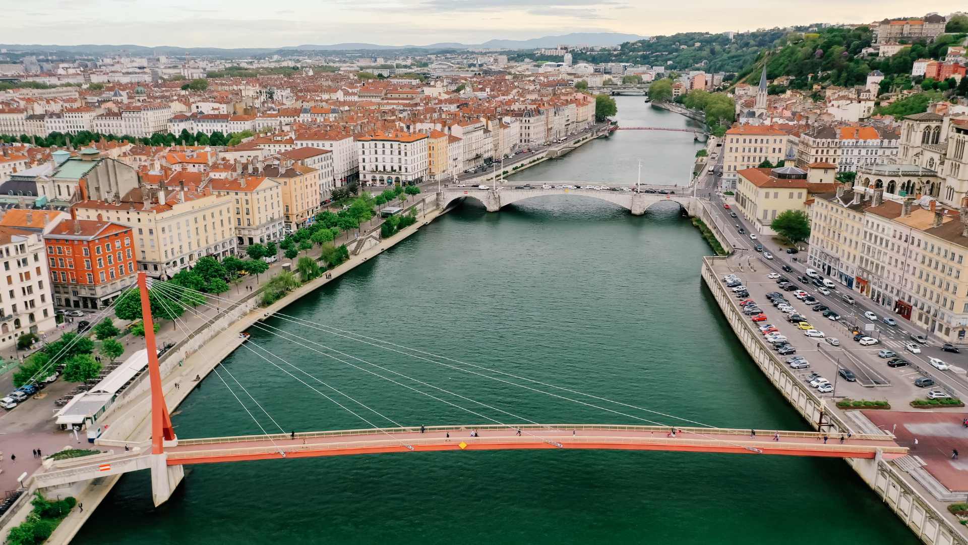 vue aérienne de Lyon